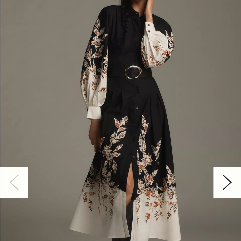Anthropologie long sleeve embellished dress size medium